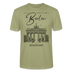 leichtes Unisex T-Shirt mit großem 'Berlin' Print und Brandenburger Tor Illustration, ideal für Fans der Hauptstadt." - Nebelgrün