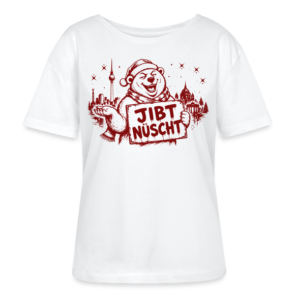 „Jibt Nüscht“ – Berliner Weihnachts-Edition 2026Relaxed Rundhals Frauen Bio-T-Shirt - Weiß