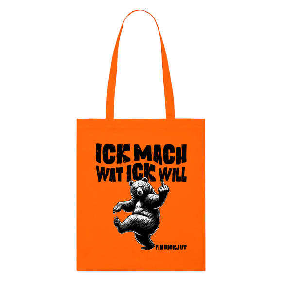 ICK MACH WAT ICK WILL- Bio-Stoffbeutel - Tieforange