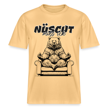 NÜSCHT MUSS ICK-Relaxed Fit Unisex Bio-T-Shirt - Hellgelb