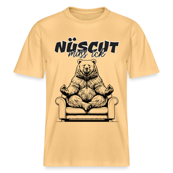 NÜSCHT MUSS ICK-Relaxed Fit Unisex Bio-T-Shirt - Hellgelb