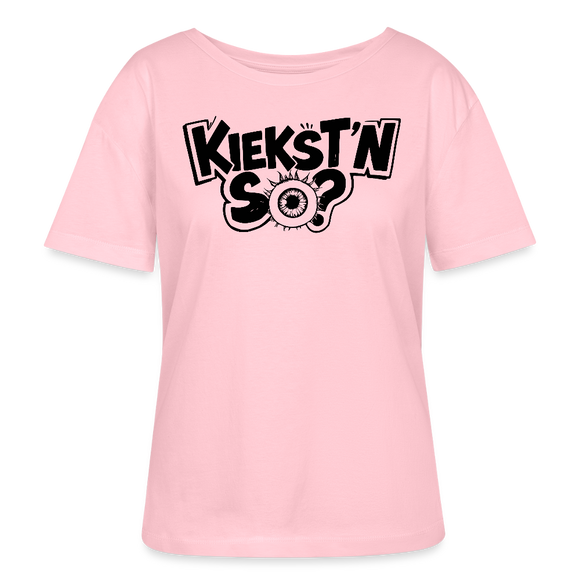 KIEKSTN SO?-Rundhals Frauen Bio-T-Shirt mit echt Berliner Schnauze - Hellrosa