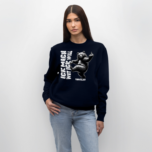 ICK MACH WAT ICK WILL-Unisex Bio-Sweatshirt - Navy