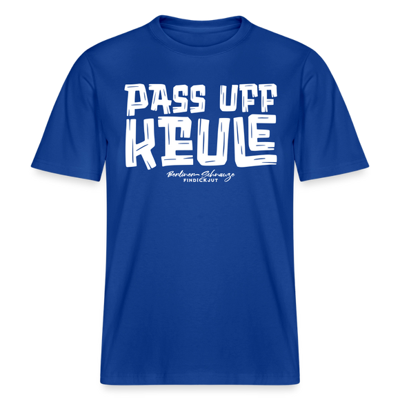 PASS UFF KEULE- RELAXED FIT Unisex Organic T-Shirt mit Berliner Schnauze - Dunkelblau