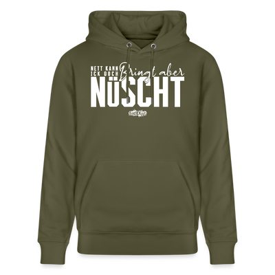 NETT KANN ICK OOCH-Unisex Bio-Hoodie - Khaki Grün