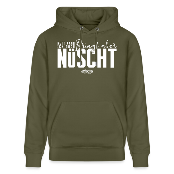 NETT KANN ICK OOCH-Unisex Bio-Hoodie - Khaki Grün