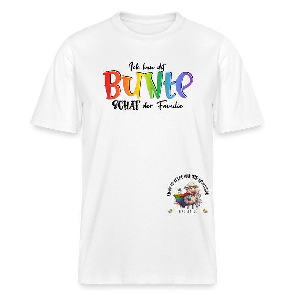 LIEBE IS BUNT-Relaxed Fit Unisex Bio-T-Shirt - Weiß