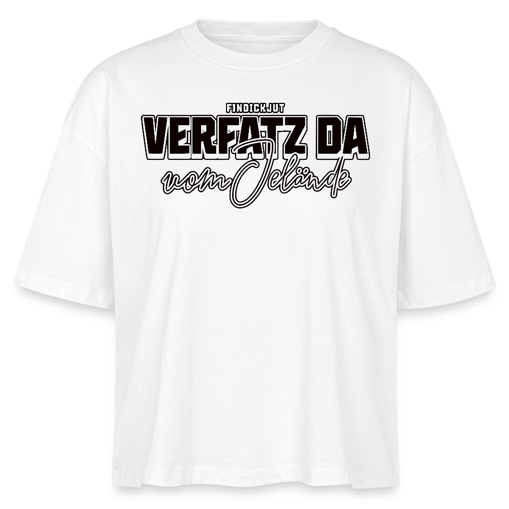 VERFATZ DA VOM JELÄNDE-Frauen Boxy Bio-T-Shirt - Weiß