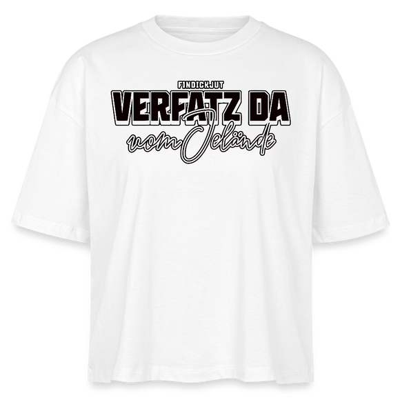 VERFATZ DA VOM JELÄNDE-Frauen Boxy Bio-T-Shirt - Weiß