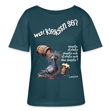 WAT KIEKSTN SO?-Rundhals Frauen Bio-T-Shirt - Dunkles Petrol