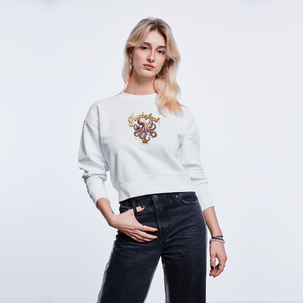 MUCKEFUCK - Cropped Frauen Bio-Sweatshirt - Weiß