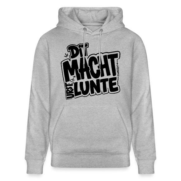 DIT MACHT URST LUNTE-Unisex Bio-Hoodie mit Berliner Schnauze - Grau meliert