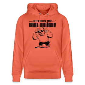 Berliner Bär mit Berliner Spruch-NETT KANN ICK OOCH-Unisex Bio-Hoodie - Hellrot