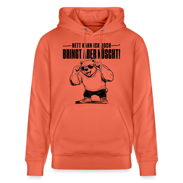 Berliner Bär mit Berliner Spruch-NETT KANN ICK OOCH-Unisex Bio-Hoodie - Hellrot