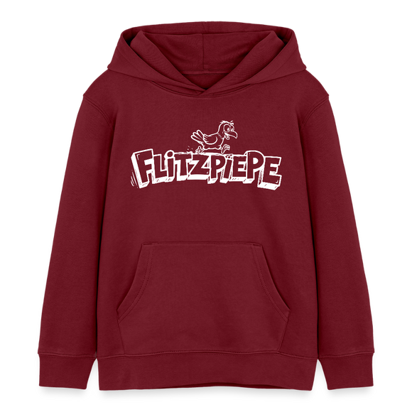 FLITZPIEPE-Kinder Bio-Hoodie 2026 - Burgunderrot