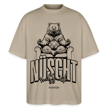 NÜSCHT MUSS ICK-Unisex Oversize Bio-T-Shirt - Steingrau