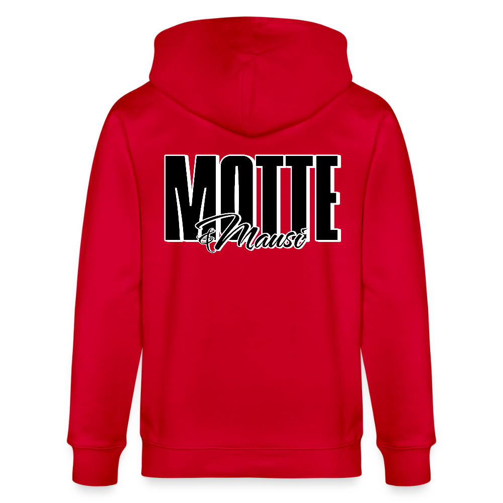 MOTTE UND MAUSI-Unisex Bio-Kapuzenjacke - Rot