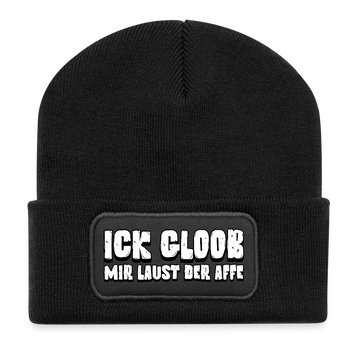 Berliner Spruch-ICK GLOOB MIR LAUST DER AFFE-Beanie - Schwarz