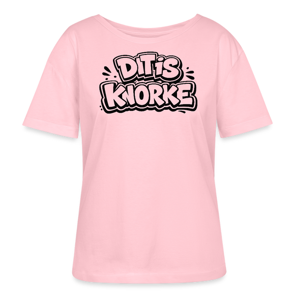 DIT IS KNORKE-Rundhals Frauen Bio-T-Shirt - Hellrosa