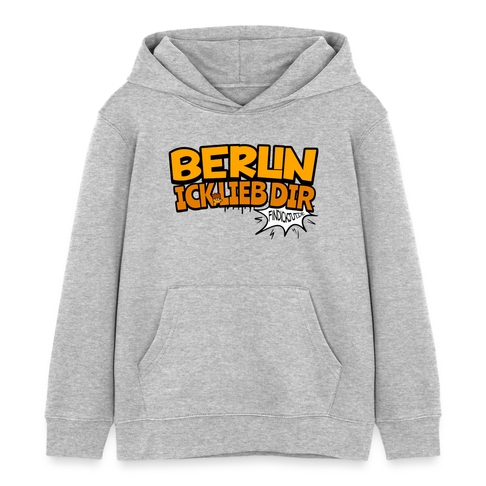 BERLIN ICK LIEB DIR - Kinder Bio-Hoodie - Grau meliert