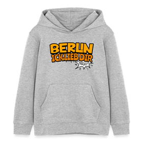 BERLIN ICK LIEB DIR - Kinder Bio-Hoodie - Grau meliert