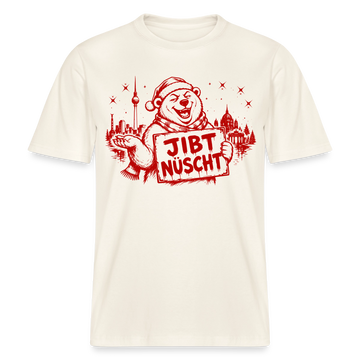 Berlin Shirt "JIBT NÜSCHT" - Weihnachts-RELAXED FIT Unisex Organic T-Shirt - Naturweiß 