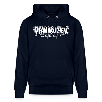 Berliner Spruch-PFANNKUCHEN NICH BERLINER-Unisex Bio-Hoodie - Navy