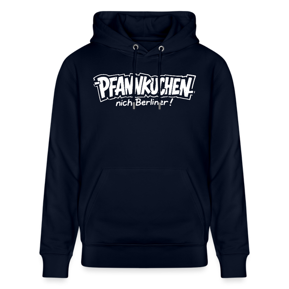 Berliner Spruch-PFANNKUCHEN NICH BERLINER-Unisex Bio-Hoodie - Navy