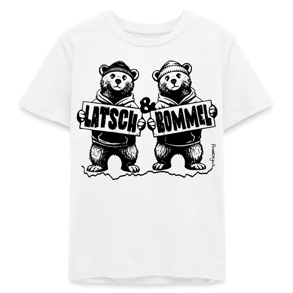 LATSCH & BOMMEL-Bio Teenager T-Shirt - Weiß