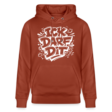 ICK DARF DIT-Unisex Bio-Hoodie mit Berliner Spruch - Terrakotta