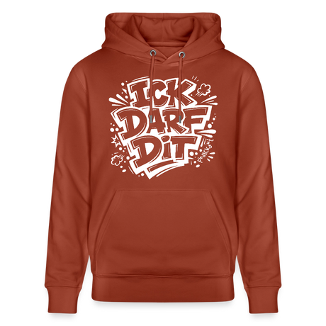 ICK DARF DIT-Unisex Bio-Hoodie mit Berliner Spruch - Terrakotta