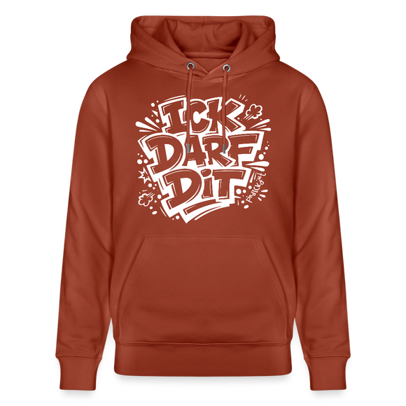 ICK DARF DIT-Unisex Bio-Hoodie mit Berliner Spruch - Terrakotta
