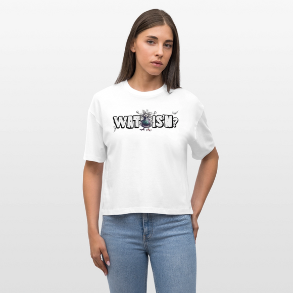 WAT IS'N?-Frauen Boxy Bio-T-Shirt - Weiß
