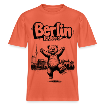Berlin Souvenir- RELAXED FIT Unisex Bio T-Shirt-BERLIN ICK LIEBE DIR - Hellrot