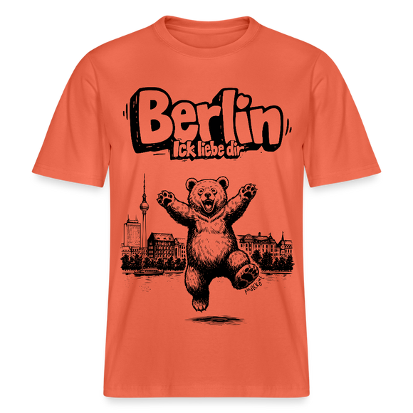 Berlin Souvenir- RELAXED FIT Unisex Bio T-Shirt-BERLIN ICK LIEBE DIR - Hellrot