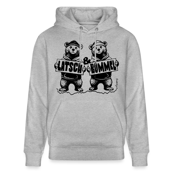 LATSCH & BOMMEL-Unisex Bio-Hoodie - Grau meliert