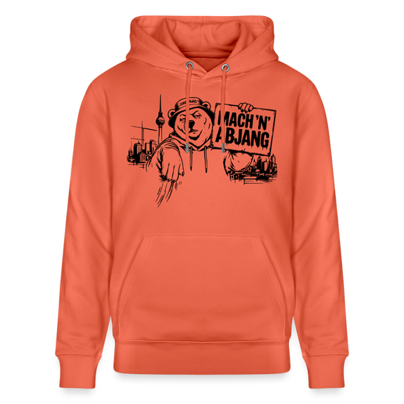 Berliner Spruch- MACH 'N ABJANG -Unisex Bio-Hoodie - Hellrot