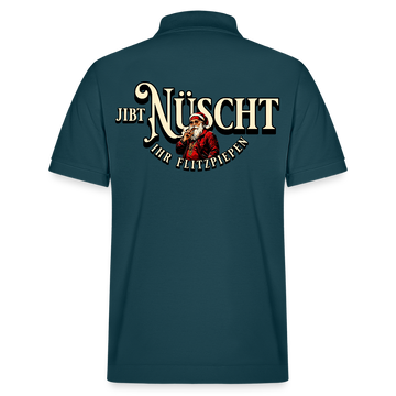 Weihnachten Berlin-JIBT NÜSCHT IHR FLITZPIEPEN-Unisex Bio-Poloshirt PREPSTER - Dunkles Petrol