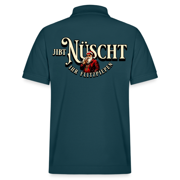 Weihnachten Berlin-JIBT NÜSCHT IHR FLITZPIEPEN-Unisex Bio-Poloshirt PREPSTER - Dunkles Petrol