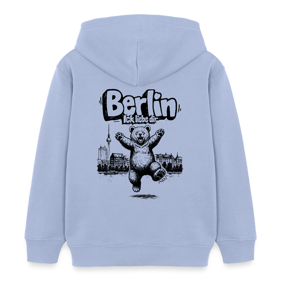 Berlin Souvenir-Kinder Bio-Hoodie-BERLIN ICK LIEBE DIR - Sky