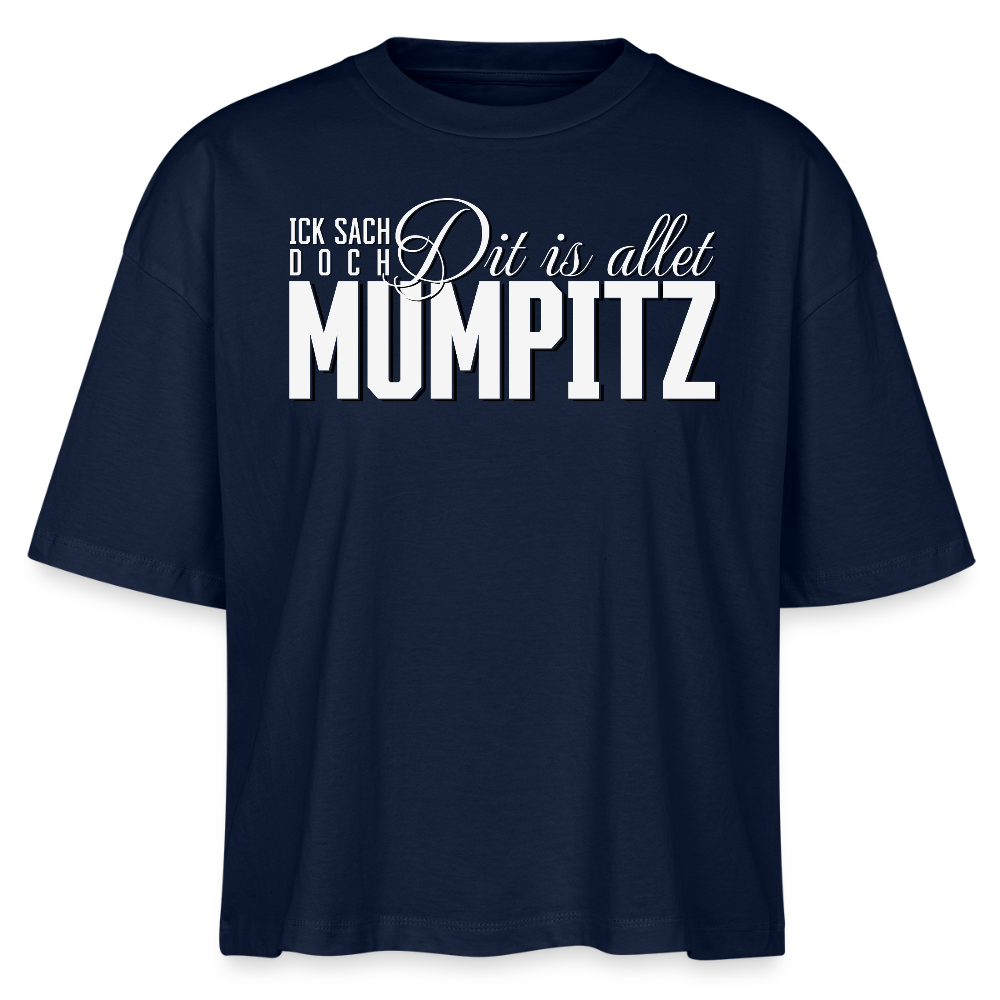 MUMPITZ-Frauen Boxy Bio-T-Shirt-dunkel - Navy