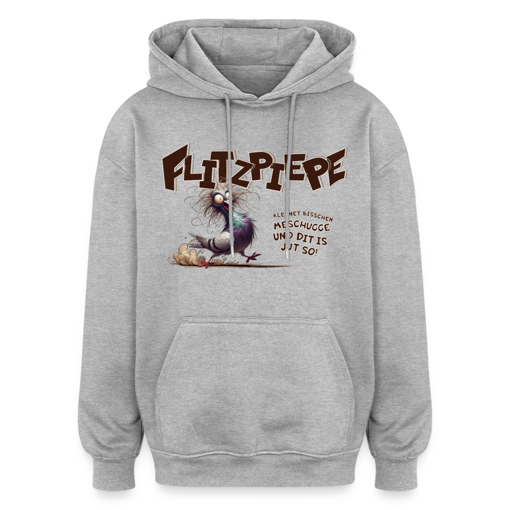 BERLINER FLITZPIEPE - Oversized Unisex Hoodie - Grau meliert