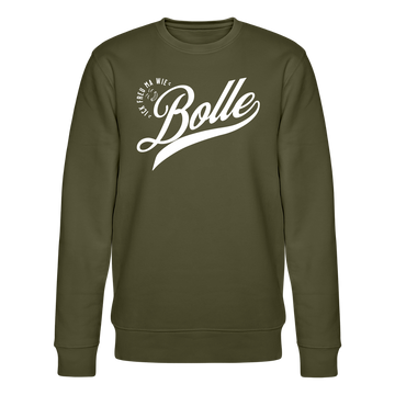 ICK FREU MA WIE BOLLE-Unisex Bio-Sweatshirt - Khaki