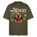 JIBT NÜSCHT-Oversized Unisex Bio T-Shirt-grummliger Bär - Khaki