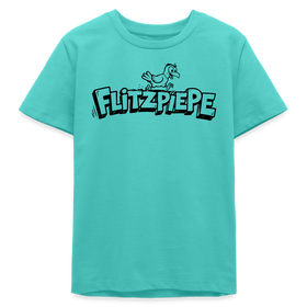 FLITZPIEPE-Bio Teenager T-Shirt - Poolblau