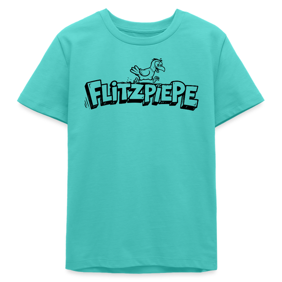 FLITZPIEPE-Bio Teenager T-Shirt - Poolblau