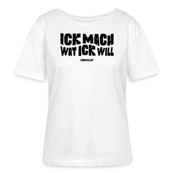 ICK MACH WAT ICK WILL-Rundhals Frauen Bio-T-Shirt III - Weiß