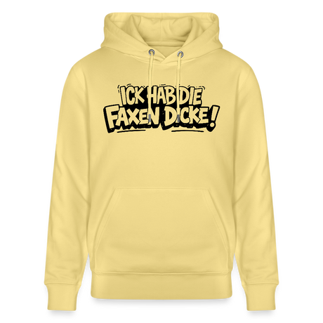 Berliner Schnauze Statement-ICK HAB DIE FAXEN DICKE-Unisex Bio-Hoodie - Gelb Viva 