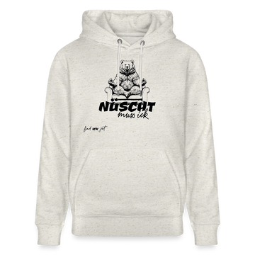 NÜSCHT MUSS ICK-Unisex Bio-Hoodie - Beige meliert