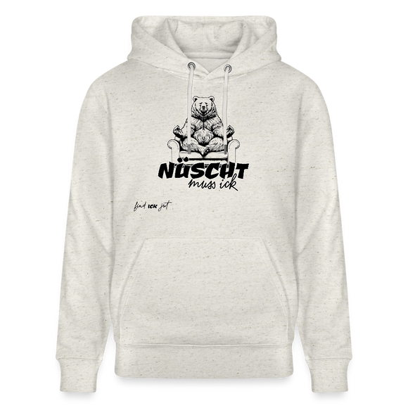 NÜSCHT MUSS ICK-Unisex Bio-Hoodie - Beige meliert